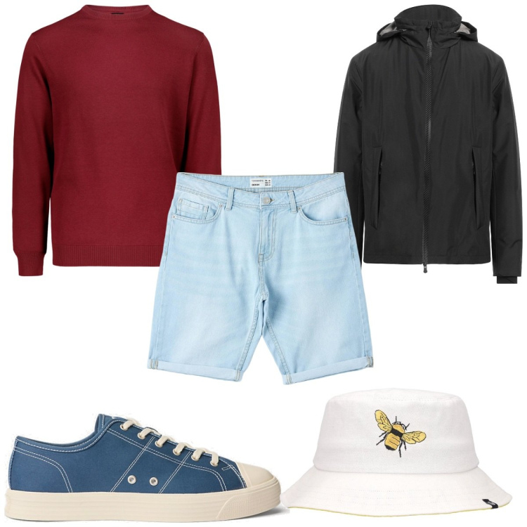 Outfit uomo - Total look #1823880. Stile Trendy per Tutti i giorni. Abbinamento con giacche, bermuda, sneakers, maglieria, cappelli.