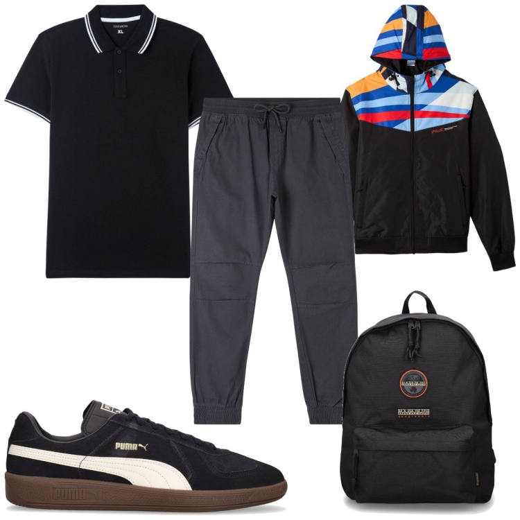 Outfit uomo - Total look #1823884. Stile Trendy per Tutti i giorni. Abbinamento con pantaloni, giacche, polo, sneakers, borse sportive.