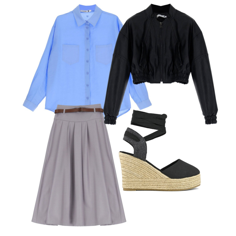 Outfit donna - L\'amica estrosa ha fatto shopping. Stile Casual chic per Tutti i giorni. Abbinamento con gonne longuette, camicie, blazer, espadrillas.