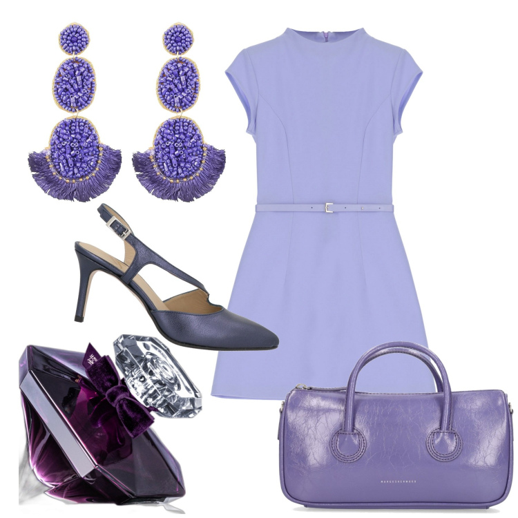 Outfit donna - Quell\'aria bonton. Stile Bon Ton per Tutti i giorni. Abbinamento con décolleté, orecchini, profumi, vestiti corti, borse a mano.
