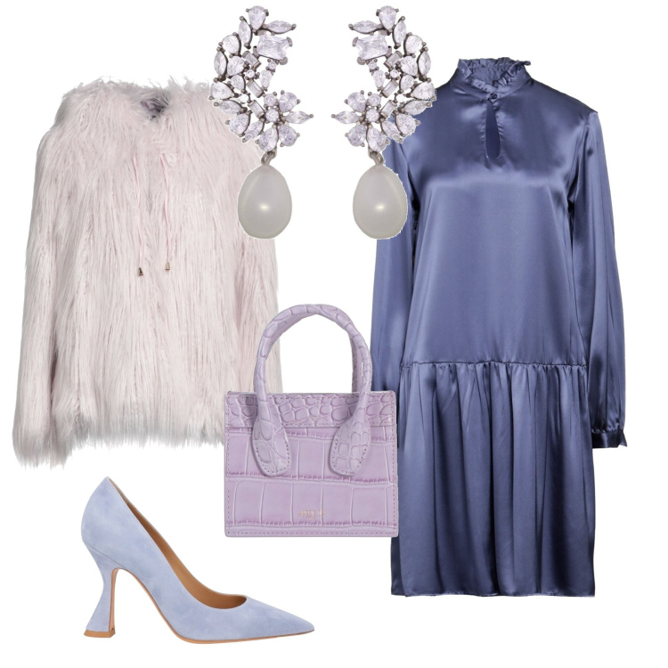 Outfit donna - Bin ton per evento o cerimonia. Stile Bon Ton per Serata fuori. Abbinamento con décolleté, vestiti corti, cappotti, borse a mano, orecchini.