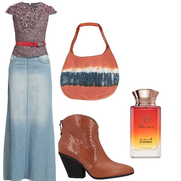 Outfit donna - Texani Hogan per la primavera. Stile Boho per Tutti i giorni. Abbinamento con stivaletti texani, vestiti lunghi, borse a spalla, profumi.