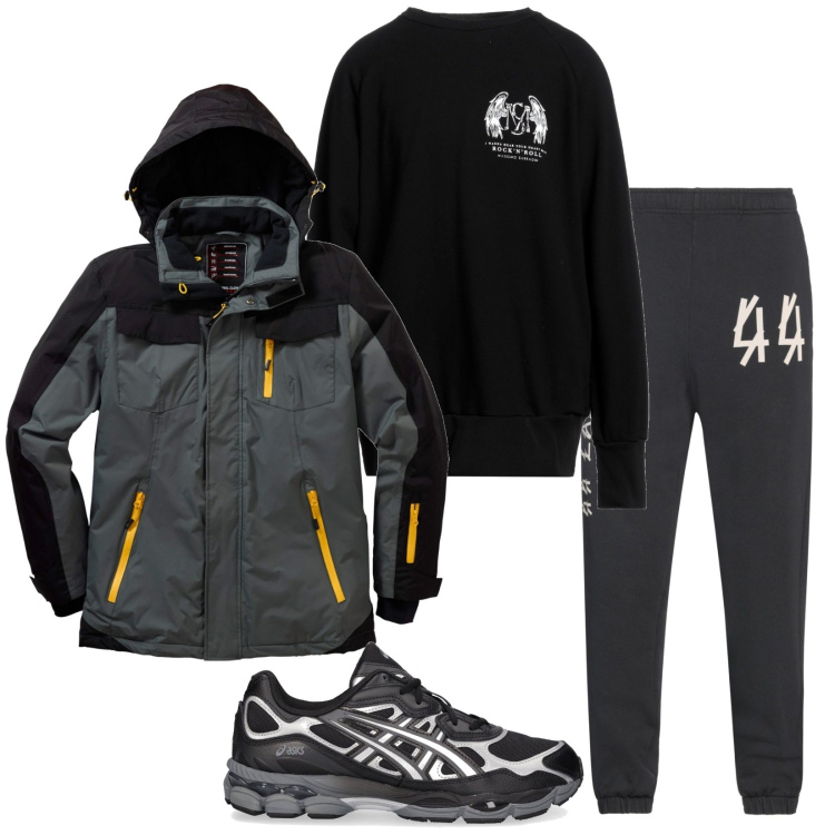 Outfit uomo - Total look #1826406. Stile Casual per Sport. Abbinamento con giacche, pantaloni, felpe, sneakers.