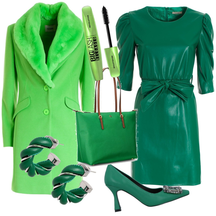 Outfit donna - Monocrome. Stile Casual chic per Tutti i giorni. Abbinamento con orecchini, décolleté, mascara, vestiti, cappotti, borse tote.