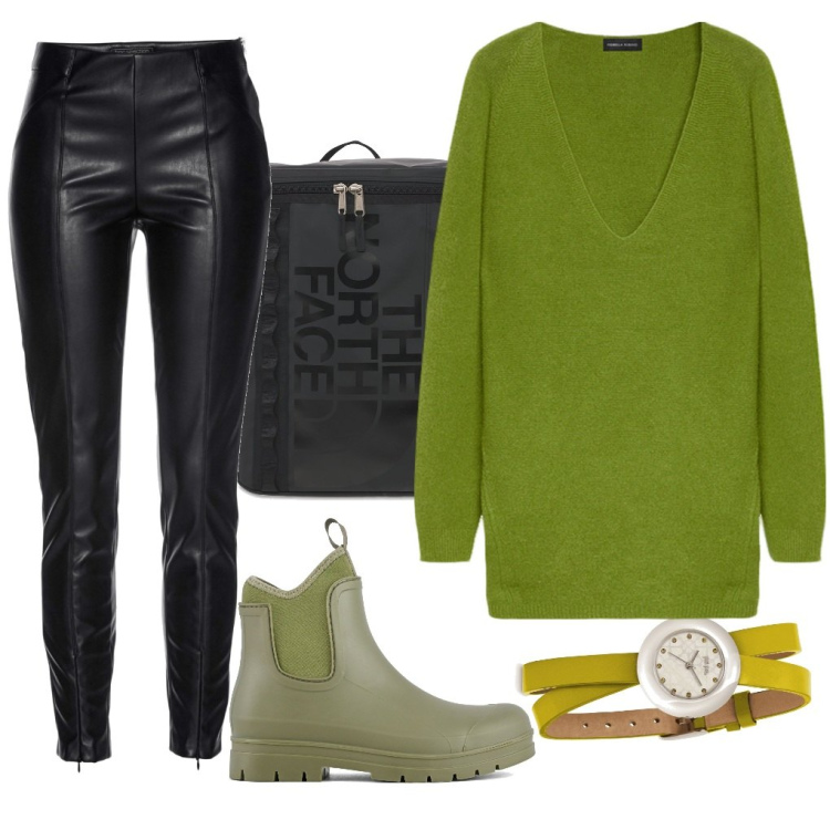 Outfit donna - Sara: puntuale alle 5.00pm. Stile Urban per Scuola/Università. Abbinamento con treggings, orologi, stivali, maglieria, zaini.