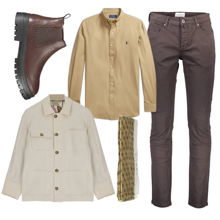 Outfit uomo - Pietro: giacca alternativa. Stile Urban per Tutti i giorni. Abbinamento con giacche, camicie, pantaloni, sciarpe, stivali.
