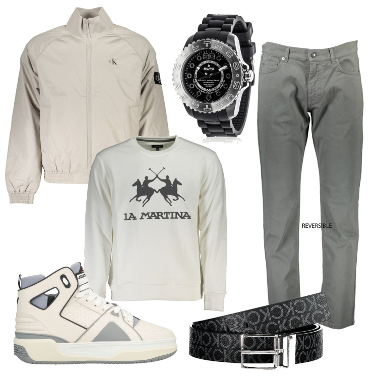 Outfit uomo - La Martina. Stile Casual per Tutti i giorni. Abbinamento con sneakers alte, orologi, cinture, felpe, pantaloni, giacche.