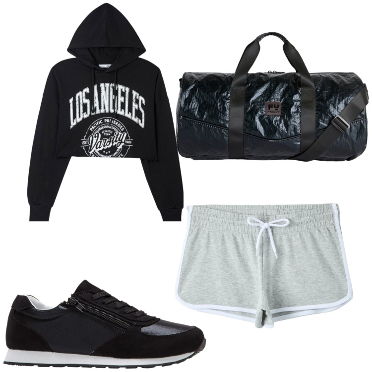 Outfit donna - Total look #1827545. Stile Basic per Tutti i giorni. Abbinamento con sneakers, shorts, felpe sportive, borse sportive.
