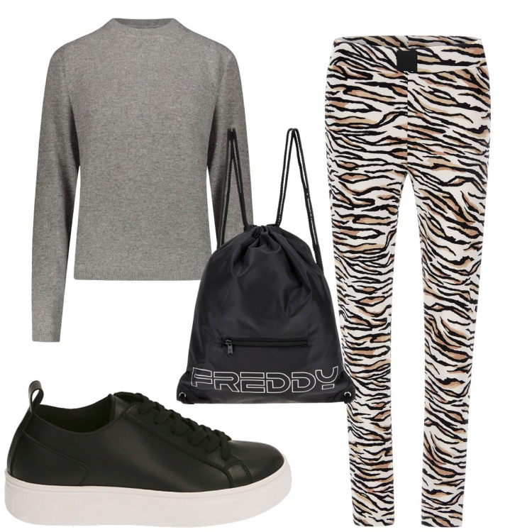 Outfit donna - Total look #1827568. Stile Basic per Sport. Abbinamento con sneakers, zaini, pantaloni, pullovers.