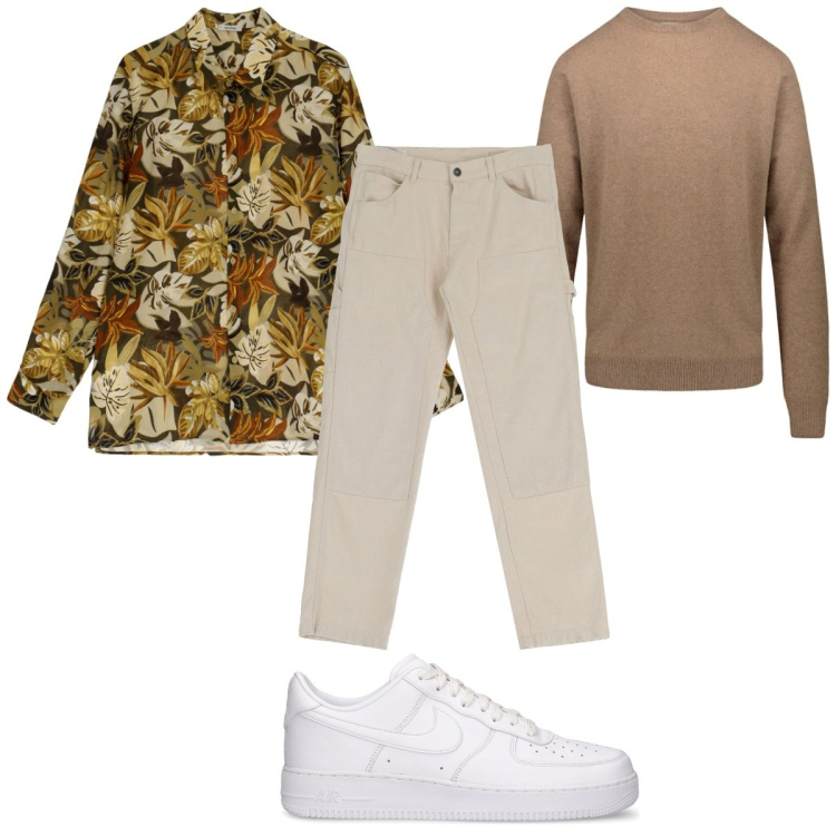 Outfit uomo - Total look #1828704. Stile Casual per Tutti i giorni. Abbinamento con camicie, pantaloni, maglieria, sneakers.