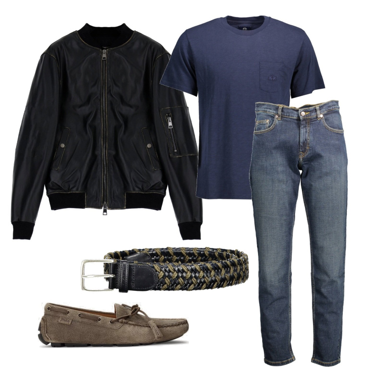 Outfit uomo - Ghost outfitter - marzo. Stile Casual per Tutti i giorni. Abbinamento con giacche, scarpe stringate, jeans, cinture, t-shirt.