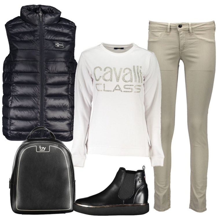 Outfit donna - Casual per tutti i giorni. Stile Casual per Tutti i giorni. Abbinamento con zaini, blazer, stivali, pantaloni, felpe.