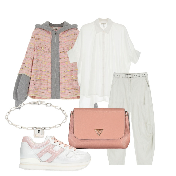 Outfit donna - Ghost outfitter - marzo. Stile Casual chic per Tutti i giorni. Abbinamento con sneakers, pantaloni, camicie, blazer, collane, braccialetti.
