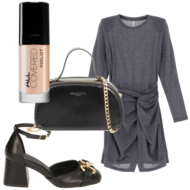 Outfit donna - Total look #1830075. Stile Trendy per Serata fuori. Abbinamento con fondotinta, vestiti corti, borse a mano, décolleté.