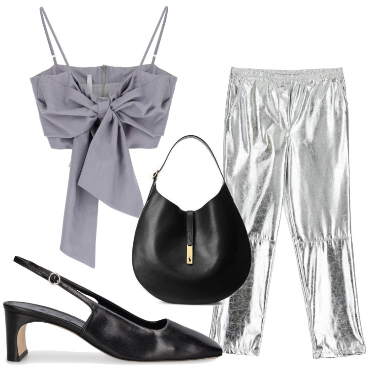 Outfit donna - Total look #1830076. Stile Glamour per Serata fuori. Abbinamento con top, pantaloni, borse a spalla, scarpe col tacco.