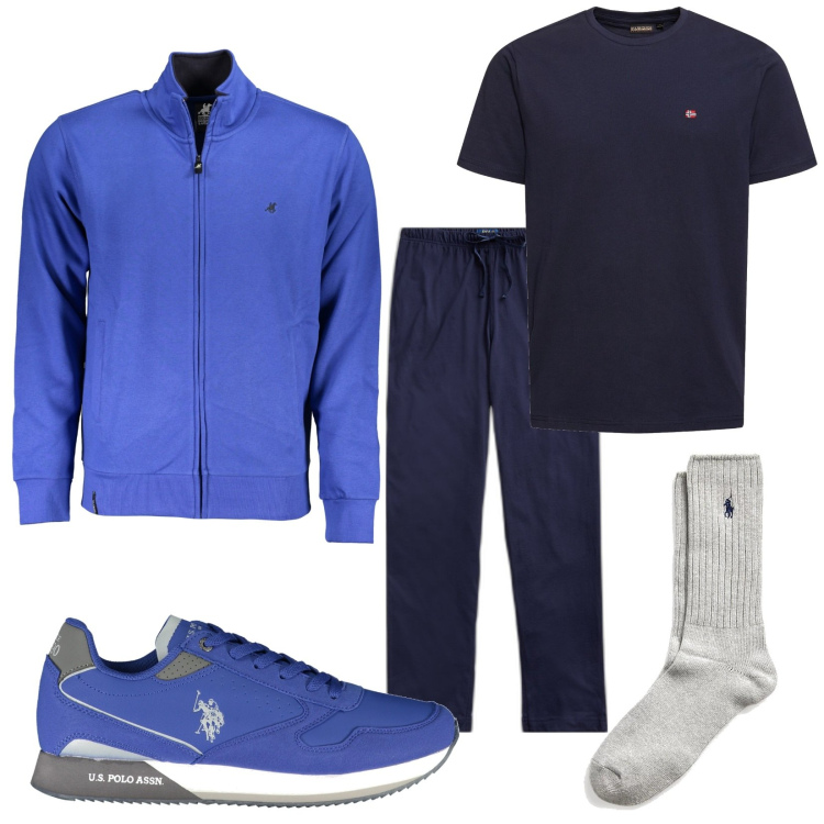 Outfit uomo - Relax. Stile Casual per Tutti i giorni. Abbinamento con calzini, pantaloni, felpe, t-shirt, scarpe sportive.