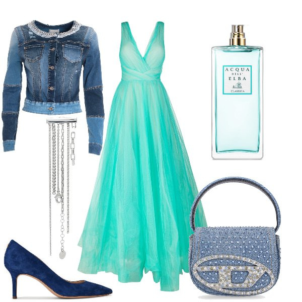 Outfit donna - Total look #1830457. Stile Glamour per Serata fuori. Abbinamento con orecchini, profumi, vestiti, giacche, décolleté, borse a mano.