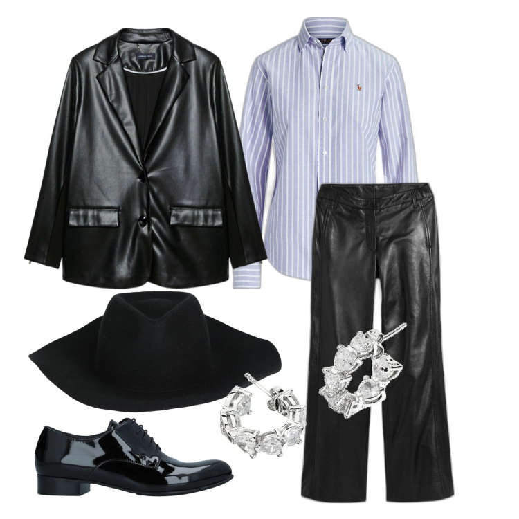 Outfit donna - Ghost outfitter - marzo. Stile Casual chic per Tutti i giorni. Abbinamento con pantaloni, orecchini, scarpe stringate, cappelli, camicie, blazer.