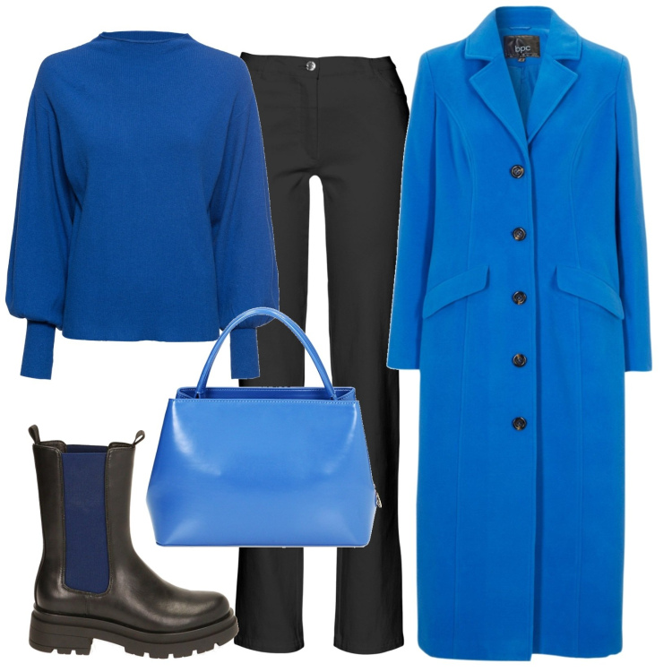 Outfit donna - Tuesday. Stile Casual chic per Tutti i giorni. Abbinamento con maglieria, pantaloni, cappotti, stivaletti chelsea, borse a mano.