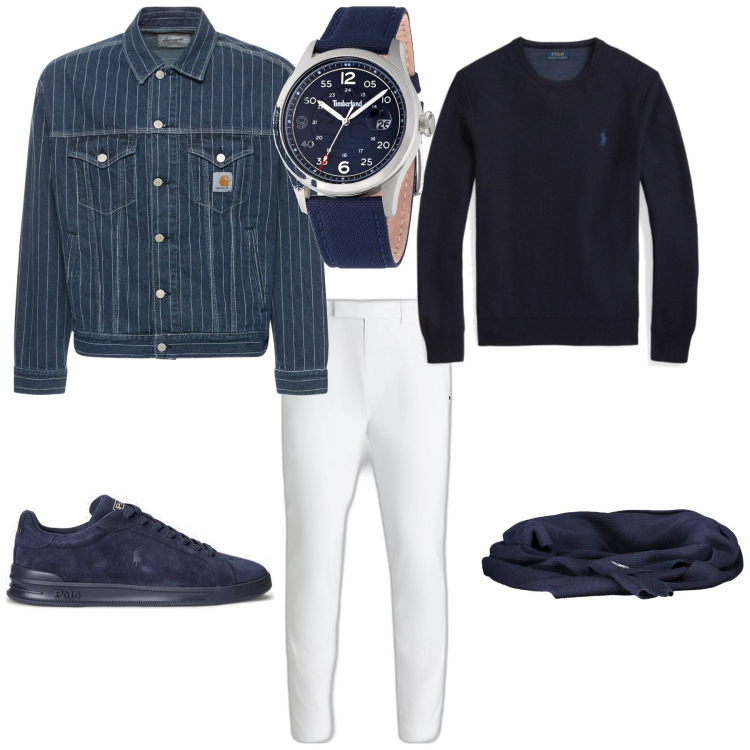 Outfit uomo - Trendy per il tempo libero. Stile Trendy per Tutti i giorni. Abbinamento con orologi, maglieria, sneakers, pantaloni, giacche, sciarpe.