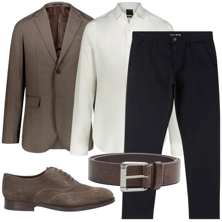 Outfit uomo - Semplicemente elegante. Stile Business/Elegante per Ufficio. Abbinamento con scarpe stringate, pantaloni skinny, cinture, giacche, camicie.