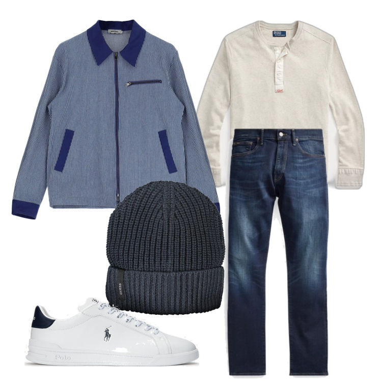 Outfit uomo - Ghost outfitter - marzo. Stile Casual per Tutti i giorni. Abbinamento con giacche, sneakers, jeans, t-shirt, berretti.