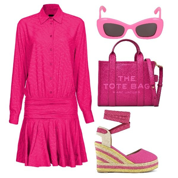 Outfit donna - La Tote dei sogni. Stile Vintage retrò per Tutti i giorni. Abbinamento con vestiti corti, espadrillas, borse tote, occhiali da sole.