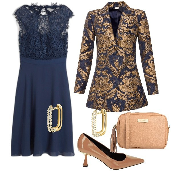 Outfit donna - Bonprix cerimonia curvy. Stile Bon Ton per Cerimonia. Abbinamento con vestiti corti, cappotti, borse a tracolla, orecchini, décolleté.