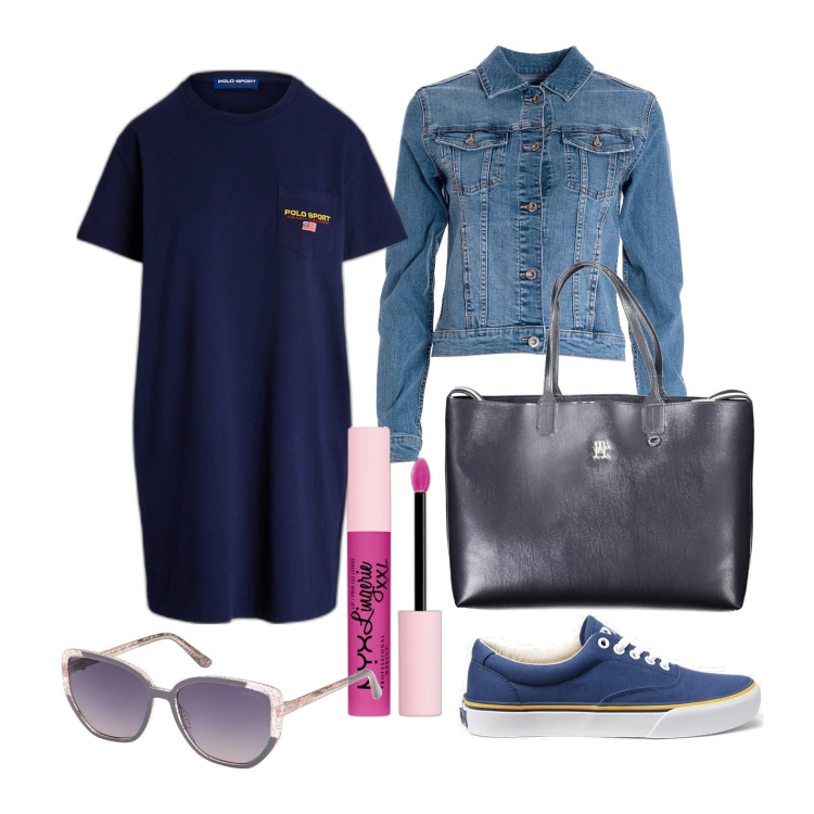 Outfit donna - Ghost outfitter - marzo. Stile Casual per Tutti i giorni. Abbinamento con rossetti, giacche, sneakers, vestiti, borse a spalla, occhiali da sole.
