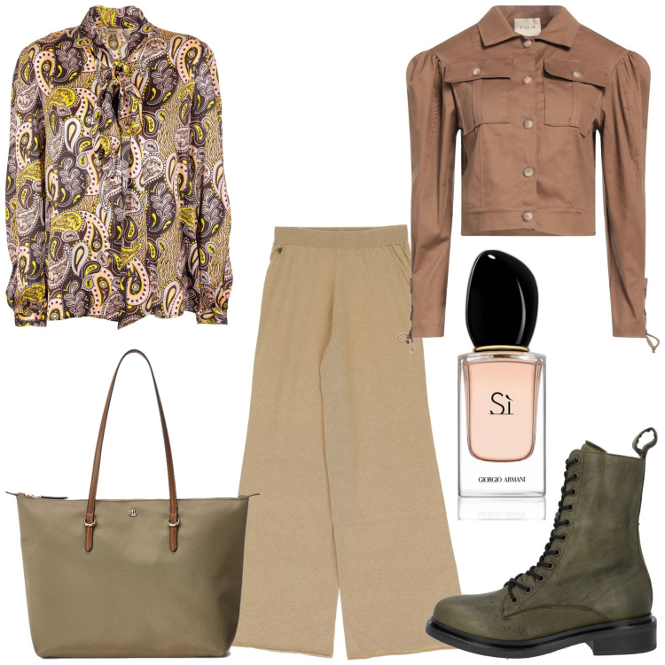 Outfit donna - La tote bag Lauren. Stile Trendy per Tutti i giorni. Abbinamento con blazer, stivaletti, profumi, bluse, pantaloni, borse tote.