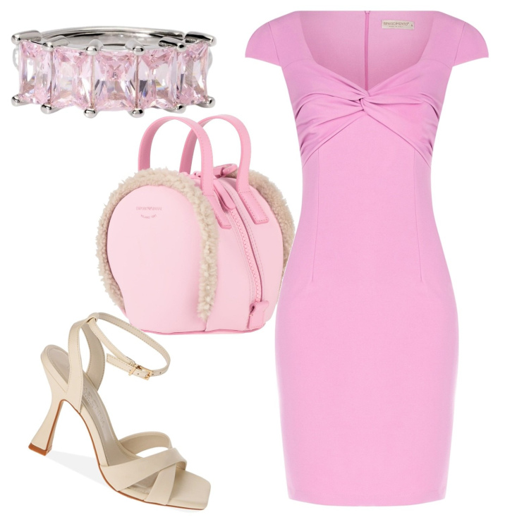 Outfit donna - Total look #1832059. Stile Romantica per Serata fuori. Abbinamento con zaini, anelli, vestiti midi/longuette, sandali col tacco.