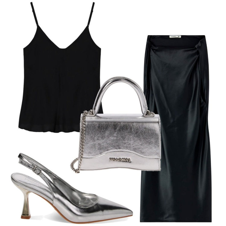 Outfit donna - Total look #1832283. Stile Sexy per Serata fuori. Abbinamento con vestiti corti, décolleté, borse a mano, canottiere.