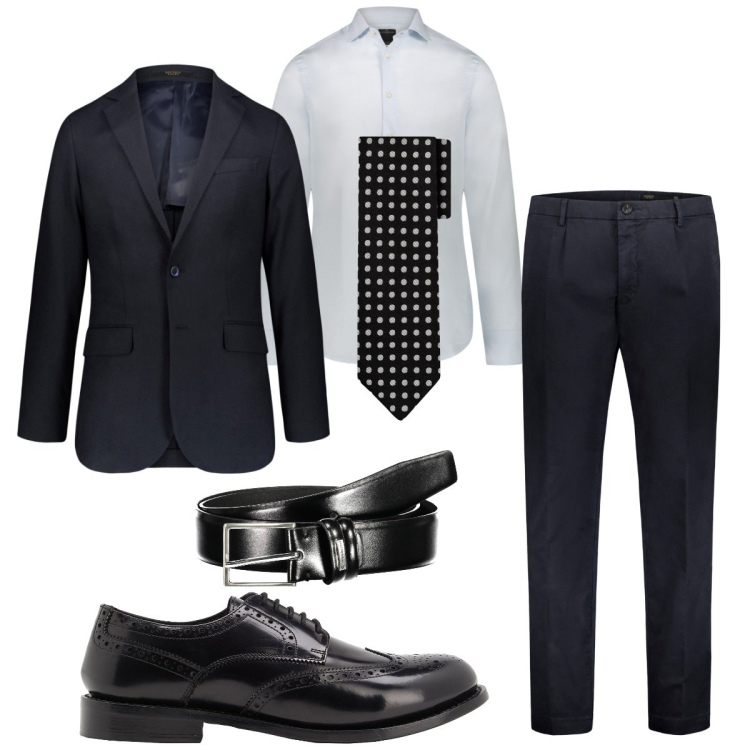 Outfit uomo - Invitato alla cerimonia. Stile Business/Elegante per Cerimonia. Abbinamento con scarpe stringate, cravatte, pantaloni, abiti, camicie, cinture.