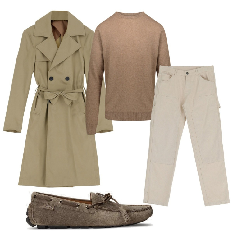 Outfit uomo - Total look #1832936. Stile Casual per Tutti i giorni. Abbinamento con pantaloni, cappotti, scarpe stringate, maglieria.