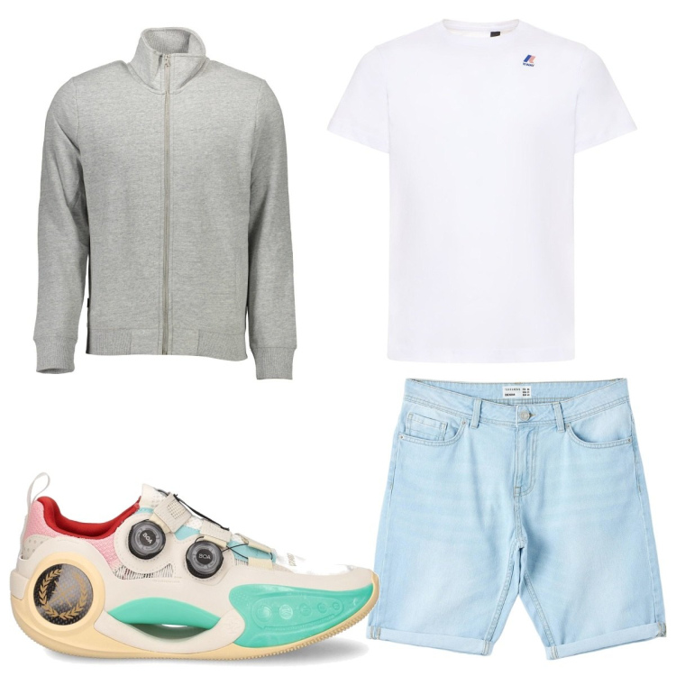 Outfit uomo - Total look #1832941. Stile Casual per Tutti i giorni. Abbinamento con bermuda, sneakers, felpe, t-shirt.