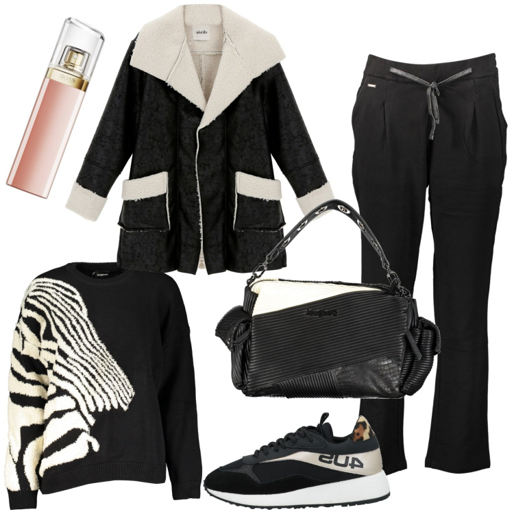 Outfit donna - Il 50% di Sconto. Stile Casual per Tutti i giorni. Abbinamento con sneakers, profumi, blazer, pantaloni, collane, maglieria.