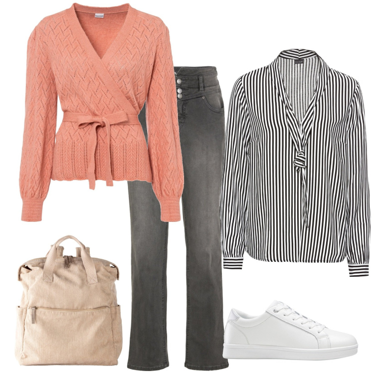 Outfit donna - Move. Stile Casual per Tutti i giorni. Abbinamento con zaini, sneakers, maglieria, jeans, bluse.