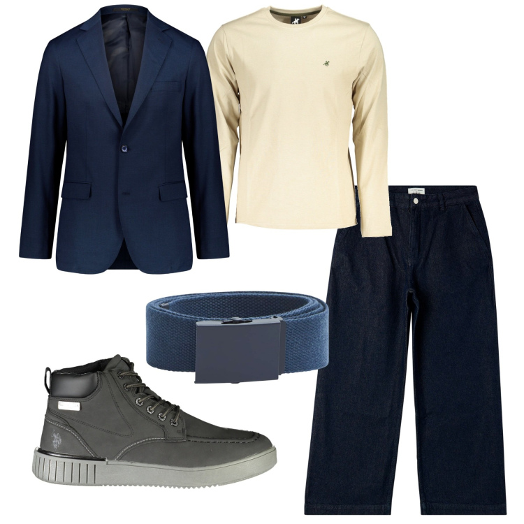 Outfit uomo - Flare. Stile Trendy per Tutti i giorni. Abbinamento con jeans, cinture, abiti, t-shirt, stivali.