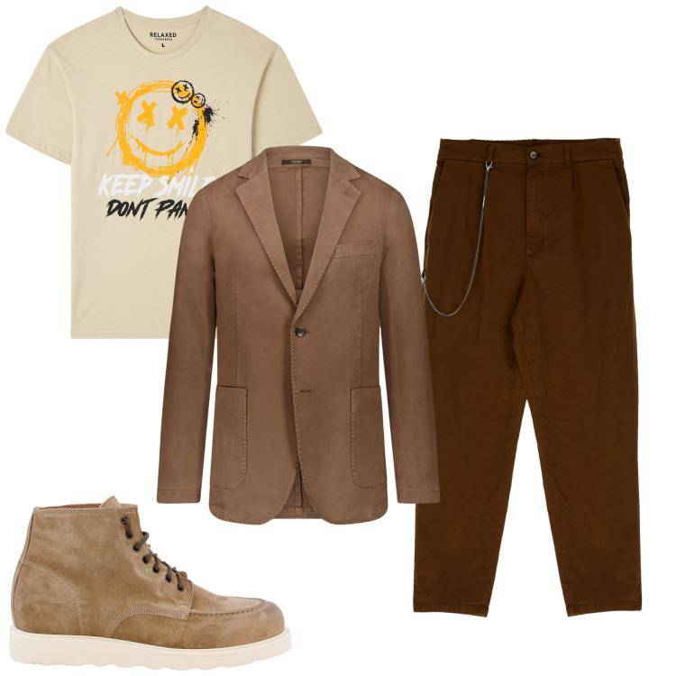 Outfit uomo - Don\'t panic. Stile Urban per Tutti i giorni. Abbinamento con t-shirt, pantaloni, sneakers, giacche.