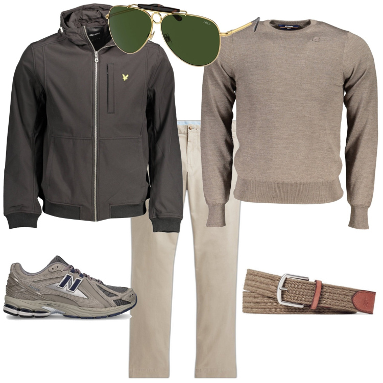 Outfit uomo - Trendy per il week end. Stile Trendy per Tutti i giorni. Abbinamento con pantaloni, cinture, occhiali da sole, maglieria, sneakers, giacche.
