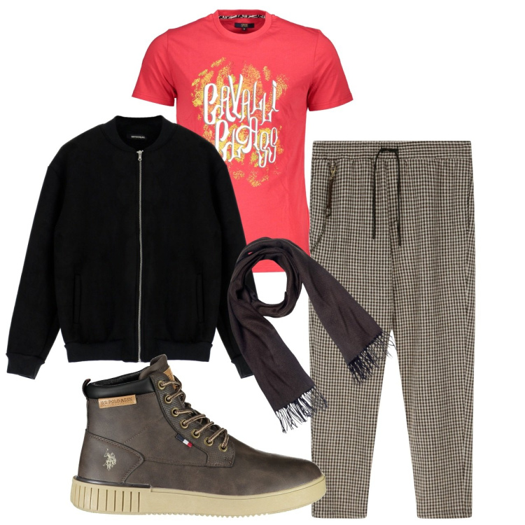 Outfit uomo - Dandy in tshirt. Stile Urban per Tutti i giorni. Abbinamento con cappotti, pantaloni, sciarpe, stivali, t-shirt.