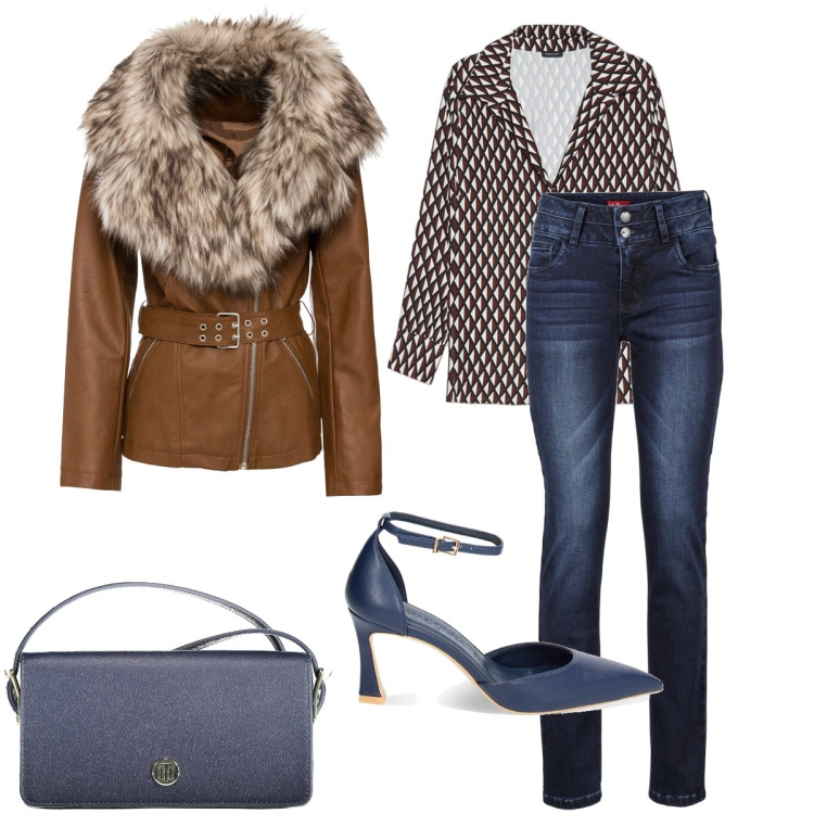 Outfit donna - Sexy casual. Stile Sexy per Serata fuori. Abbinamento con jeans, blazer, décolleté, camicie, borse a spalla.