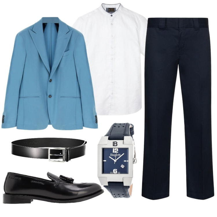 Outfit uomo - Cesare: cerimonia in coreana. Stile Business/Elegante per Cerimonia. Abbinamento con camicie a manica corta, orologi, scarpe stringate, giacche, pantaloni, cinture.