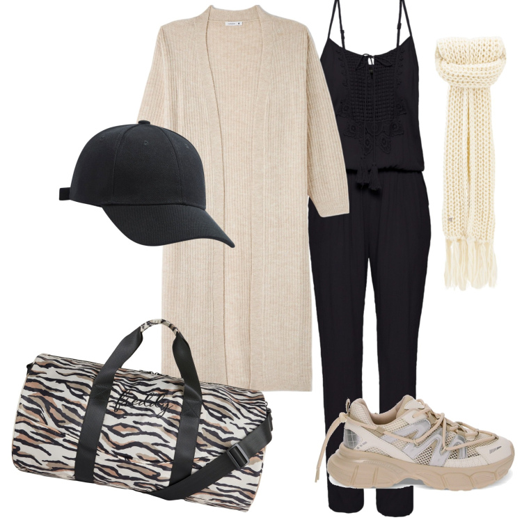 Outfit donna - In palestra. Stile Sporty chic per Sport. Abbinamento con tute, cappelli, cardigans, sneakers, borse sportive, sciarpe.
