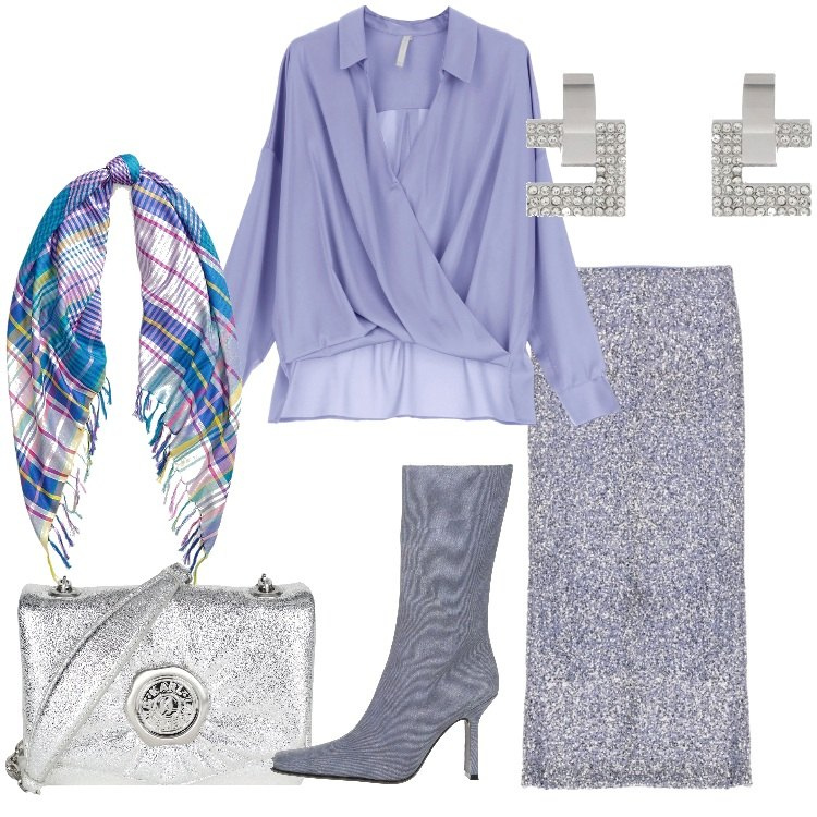 Outfit donna - Imperial cerimonia trendy. Stile Trendy per Cerimonia. Abbinamento con stivali, borse a tracolla, orecchini, gonne longuette, camicie, foulard.