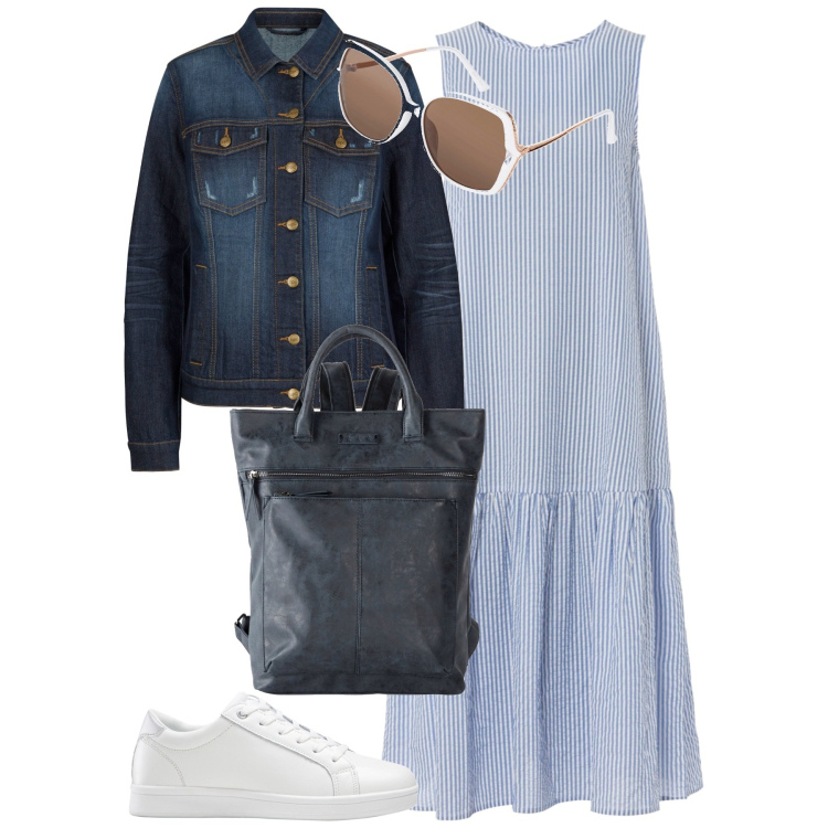 Outfit donna - Bonprix. Stile Sporty chic per Tutti i giorni. Abbinamento con vestiti midi/longuette, sneakers, cappotti, zaini, occhiali da sole.