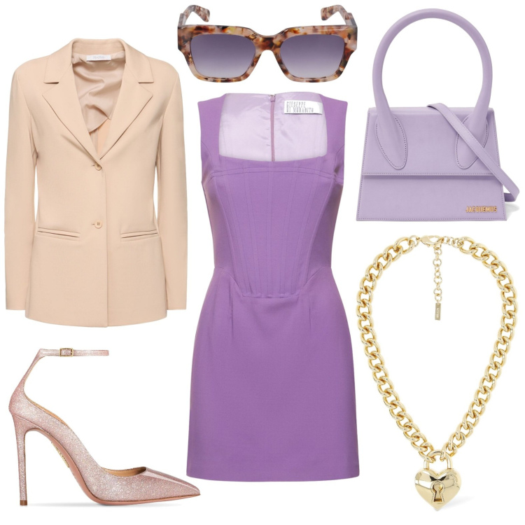 Outfit donna - Questa sono io. Stile Casual chic per Tutti i giorni. Abbinamento con collane, occhiali da sole, vestiti, blazer, décolleté, borse a mano.