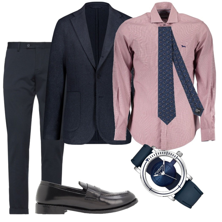 Outfit uomo - Cerimonia di marzo. Stile Business/Elegante per Cerimonia. Abbinamento con giacche, cravatte, pantaloni, orologi, scarpe stringate, camicie.