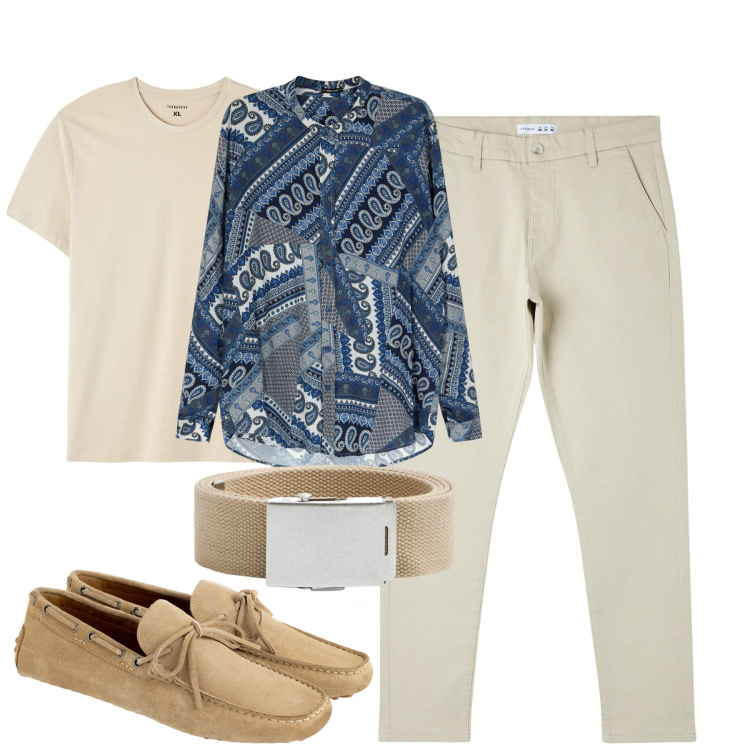 Outfit uomo - Total look #1835360. Stile Urban per Tutti i giorni. Abbinamento con pantaloni skinny, t-shirt, cinture, camicie, scarpe stringate.