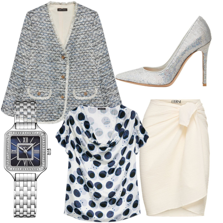 Outfit donna - Royal blue. Stile Casual chic per Cerimonia. Abbinamento con orologi, décolleté, minigonne, blazer, top.
